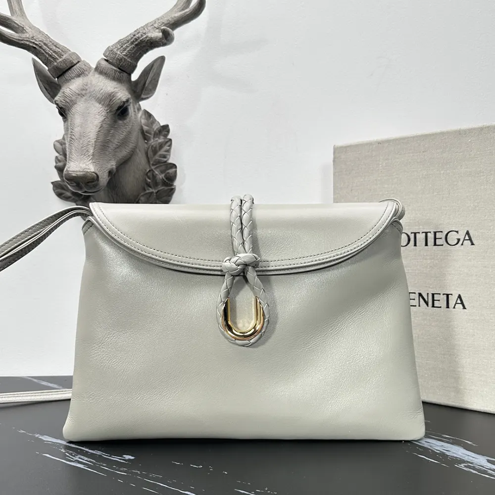Close-up of silver hardware and leather texture on Bottega Veneta Women Liberta Bag