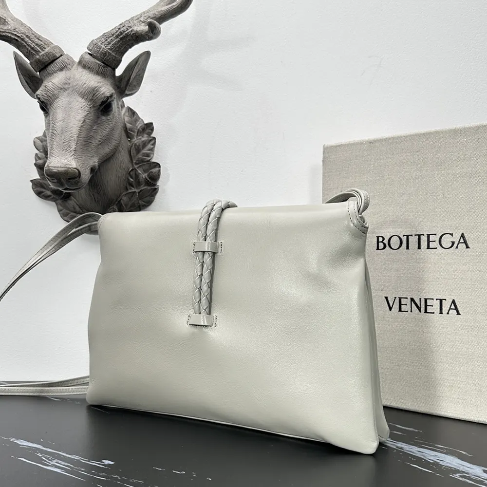 Bottega Veneta Women Liberta Cross-body Bag in Smooth Calf Leather-Silver - image 4