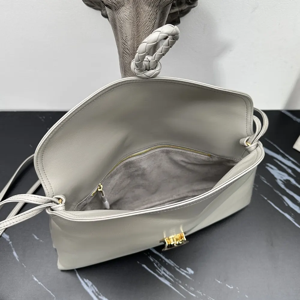 Bottega Veneta Women Liberta Cross-body Bag in Smooth Calf Leather-Silver - image 7