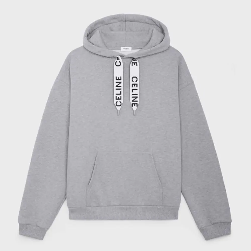 Celine Women Loose Hoodie in Cotton Fleece