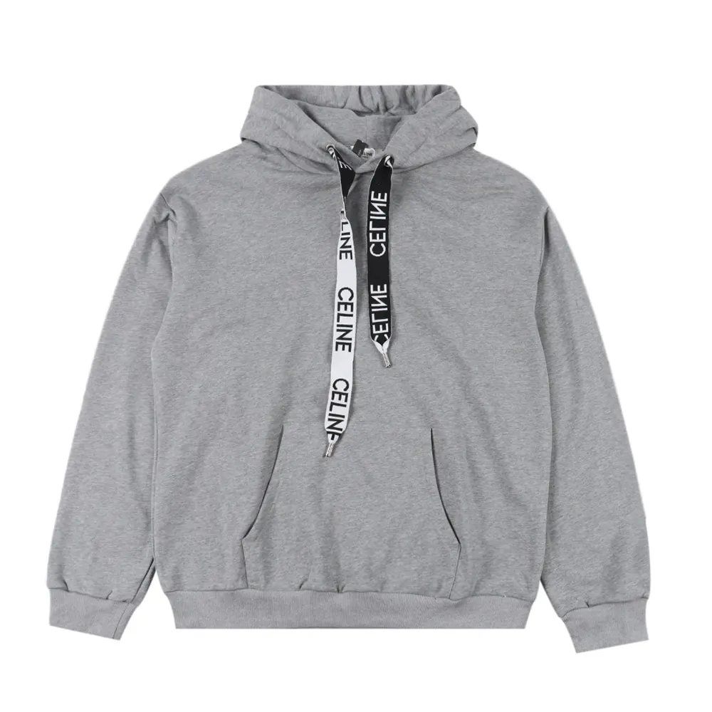 Close-up of Celine Women Loose Hoodie cotton fleece fabric texture
