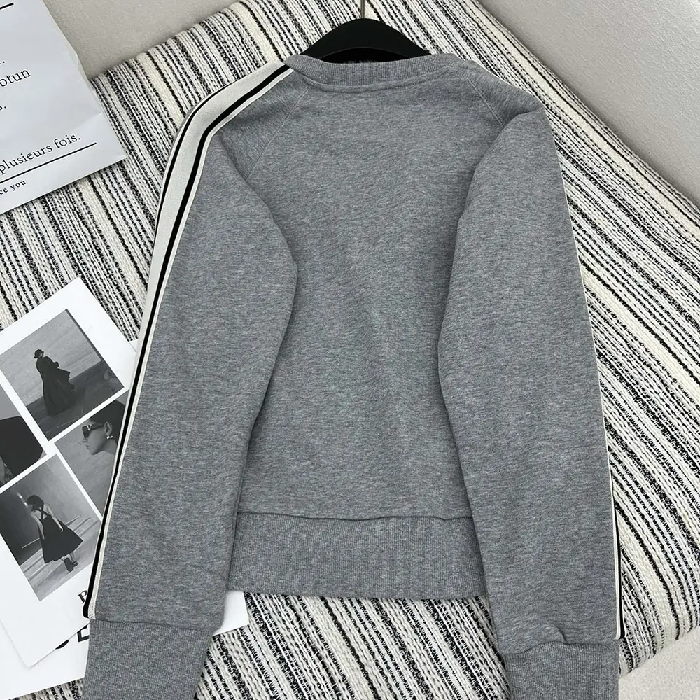 Side profile of relaxed fit Celine Men Sweatshirt in Cotton Fleece