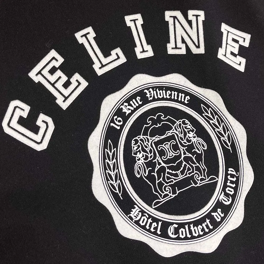 Celine Men Blason Loose Sweatshirt in Cotton Fleece-Black - image 7