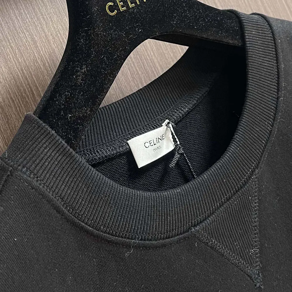 Celine Men Blason Loose Sweatshirt in Cotton Fleece-Black - image 4