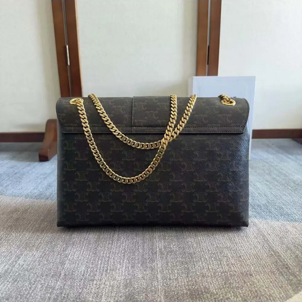 Side angle showing adjustable strap details on Celine Women Large Celine Victoire Bag