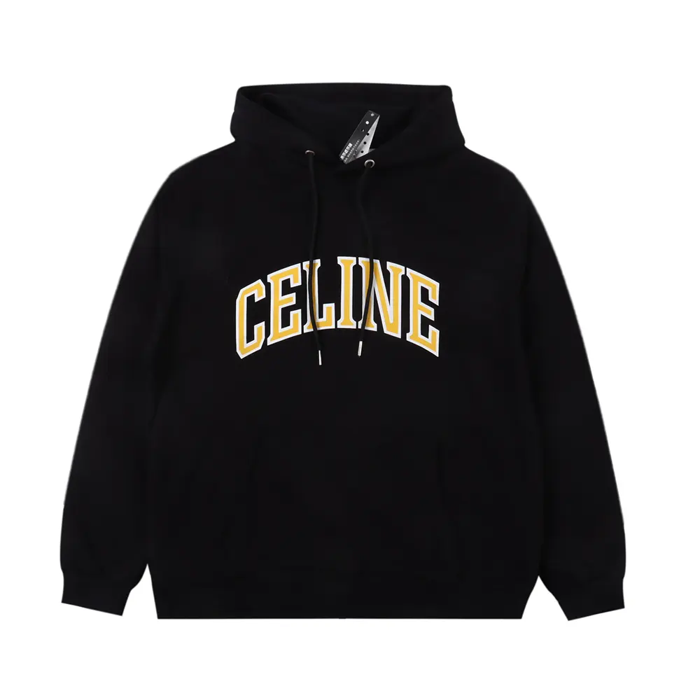 Close-up of cotton fleece fabric on Celine Men Loose Hoodie