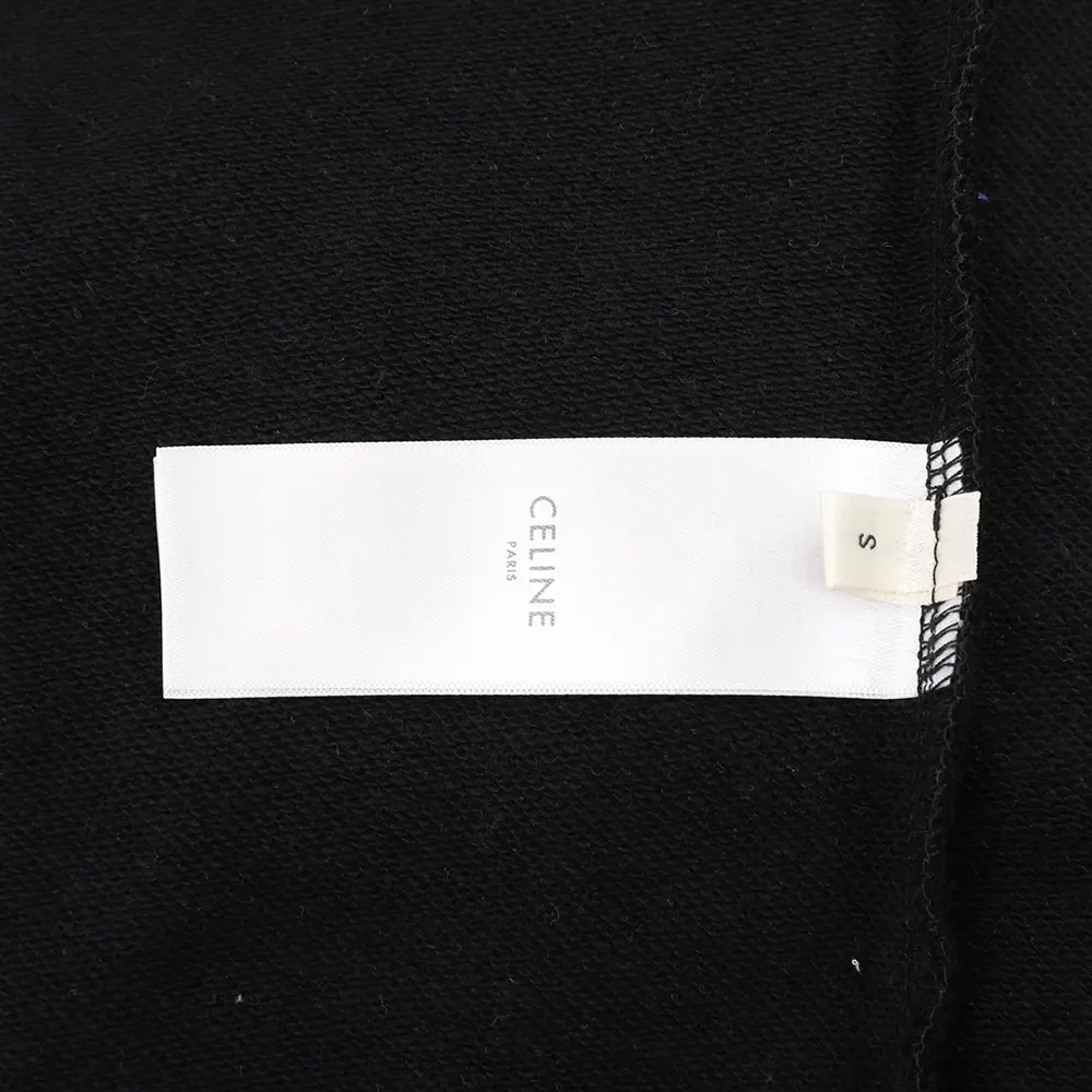 Celine Men Loose Hoodie in Cotton Fleece-Black - image 10