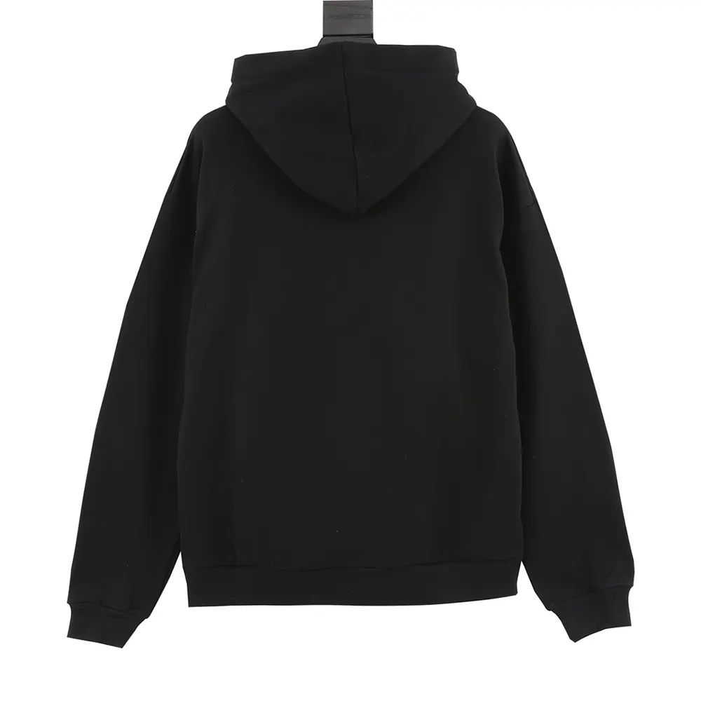 Side angle showing loose fit and drawstring hood on Celine Men Hoodie