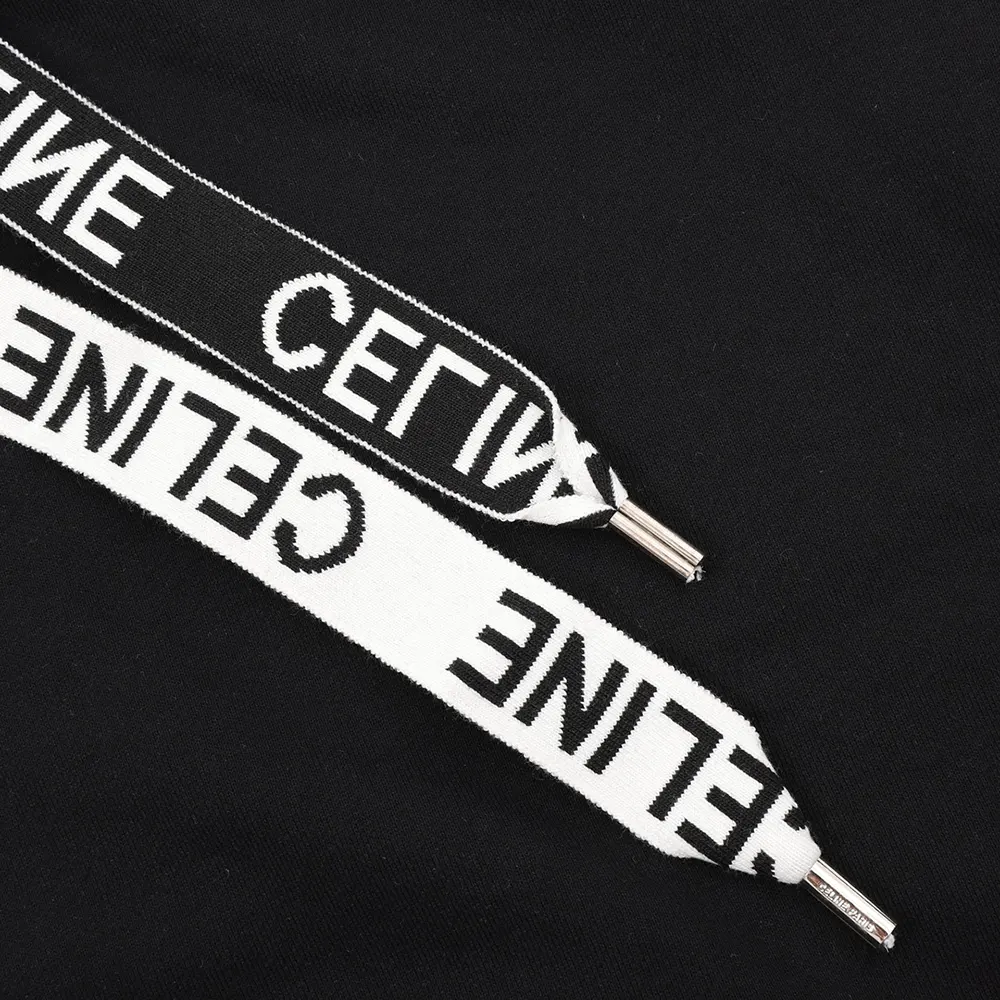 Celine Men Loose Hoodie in Cotton Fleece-Black - image 8