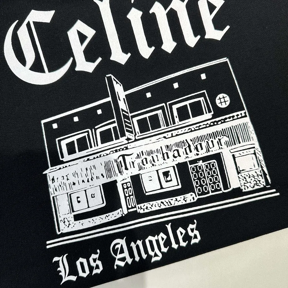 Celine Women Troubadour Loose Hoodie in Cotton Fleece-Black - image 6