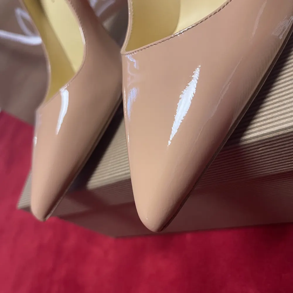 Christian Louboutin Women Hot Chick 100 mm Pumps Patent Calf Leather Beige - image 10