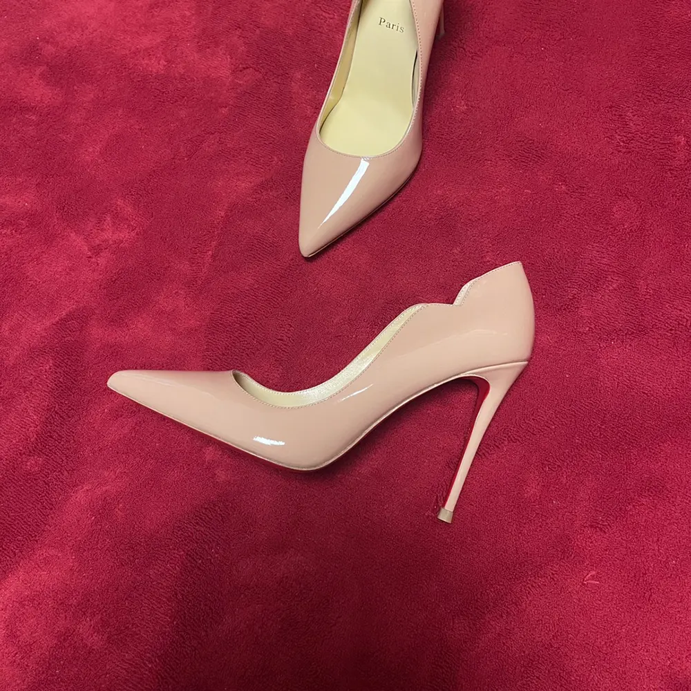 Christian Louboutin Women Hot Chick 100 mm Pumps Patent Calf Leather Beige - image 8