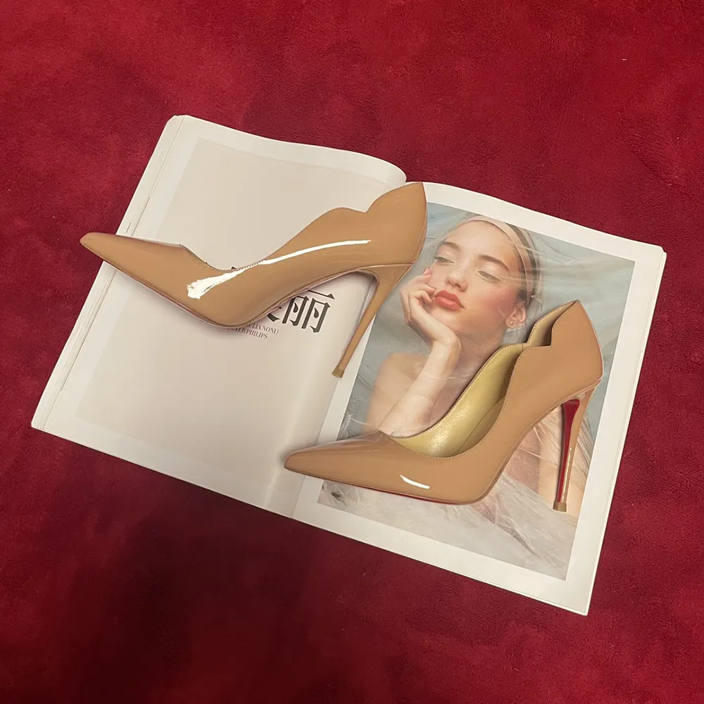 Christian Louboutin Women Hot Chick 100 mm Pumps Patent Calf Leather Beige - image 4