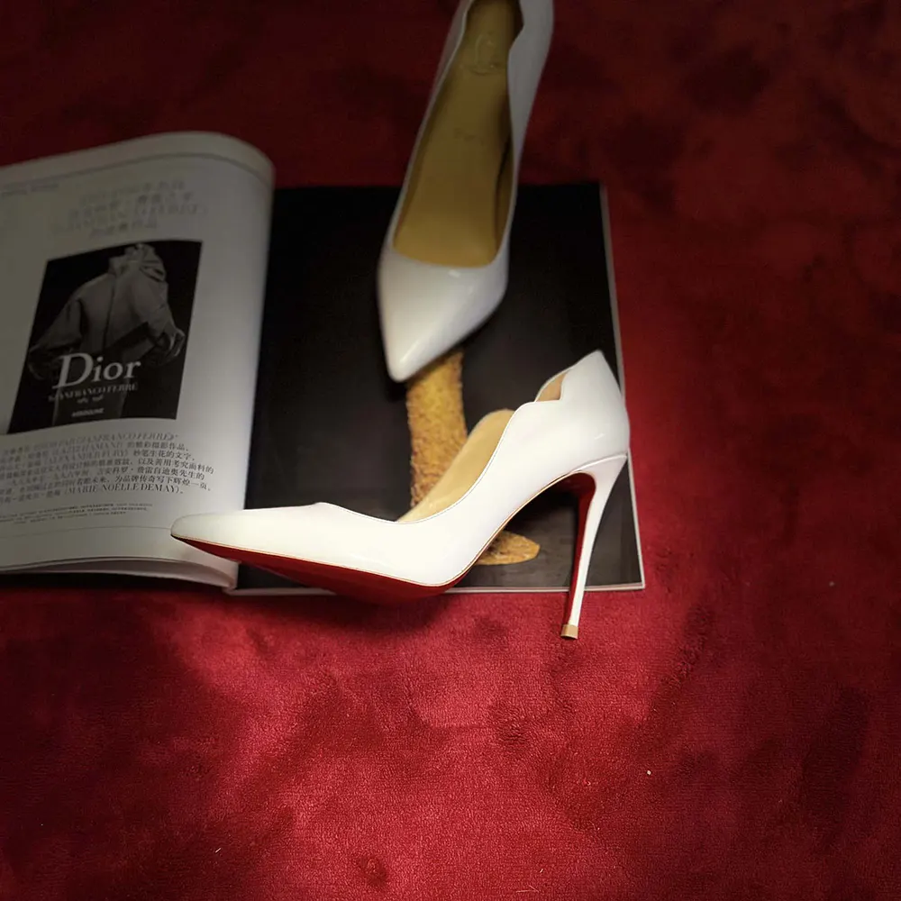 Christian Louboutin Women Hot Chick 100 mm Pumps Patent Calf Leather White - image 6