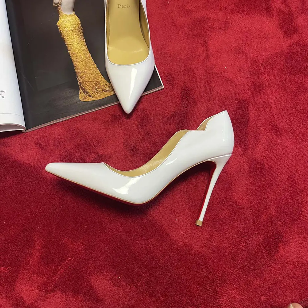 Christian Louboutin Women Hot Chick 100 mm Pumps Patent Calf Leather White - image 5