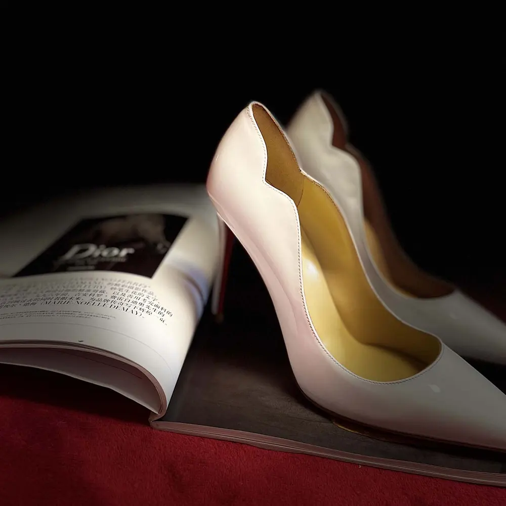 Christian Louboutin Women Hot Chick 100 mm Pumps Patent Calf Leather White - image 10