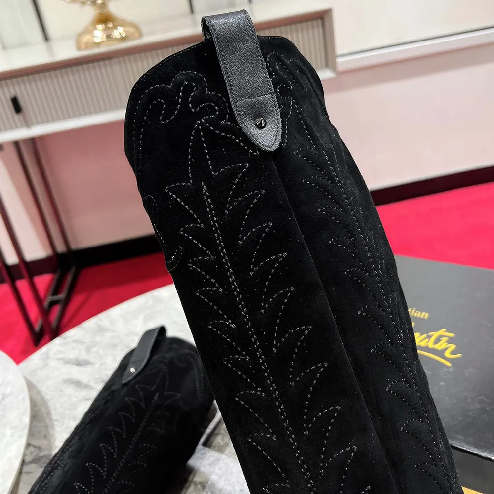 Christian Louboutin Women Santia Botta 85 mm Boots Calf leather and Veau Velours-Black - image 7