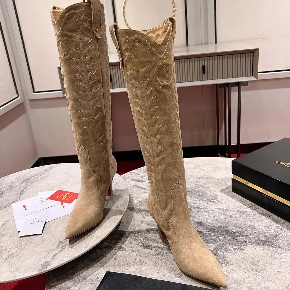 Christian Louboutin Women Santia Botta 85 mm Boots Veau Velours - image 4