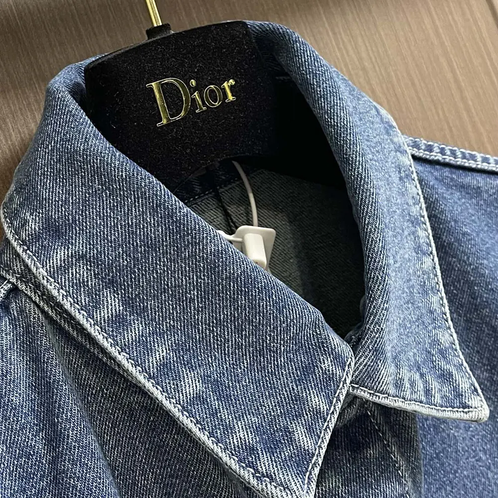 Dior Men Charm Overshirt Blue Cotton Twill - image 4