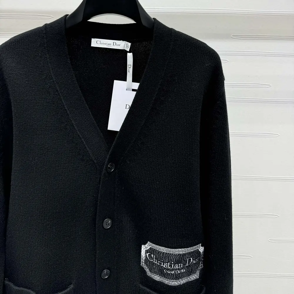 Dior Women Christian Dior Couture Cardigan Black Cashmere Jersey - image 4