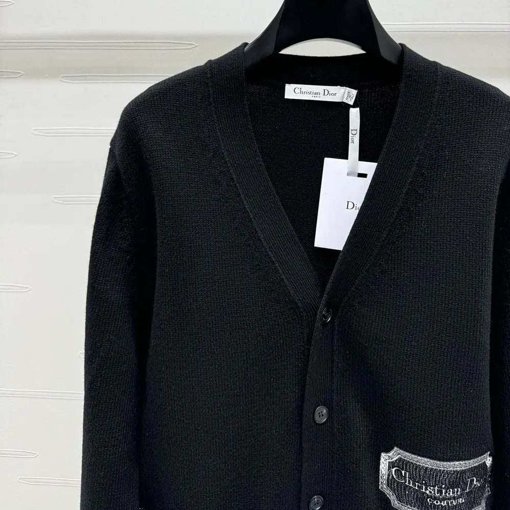 Dior Women Christian Dior Couture Cardigan Black Cashmere Jersey - image 5