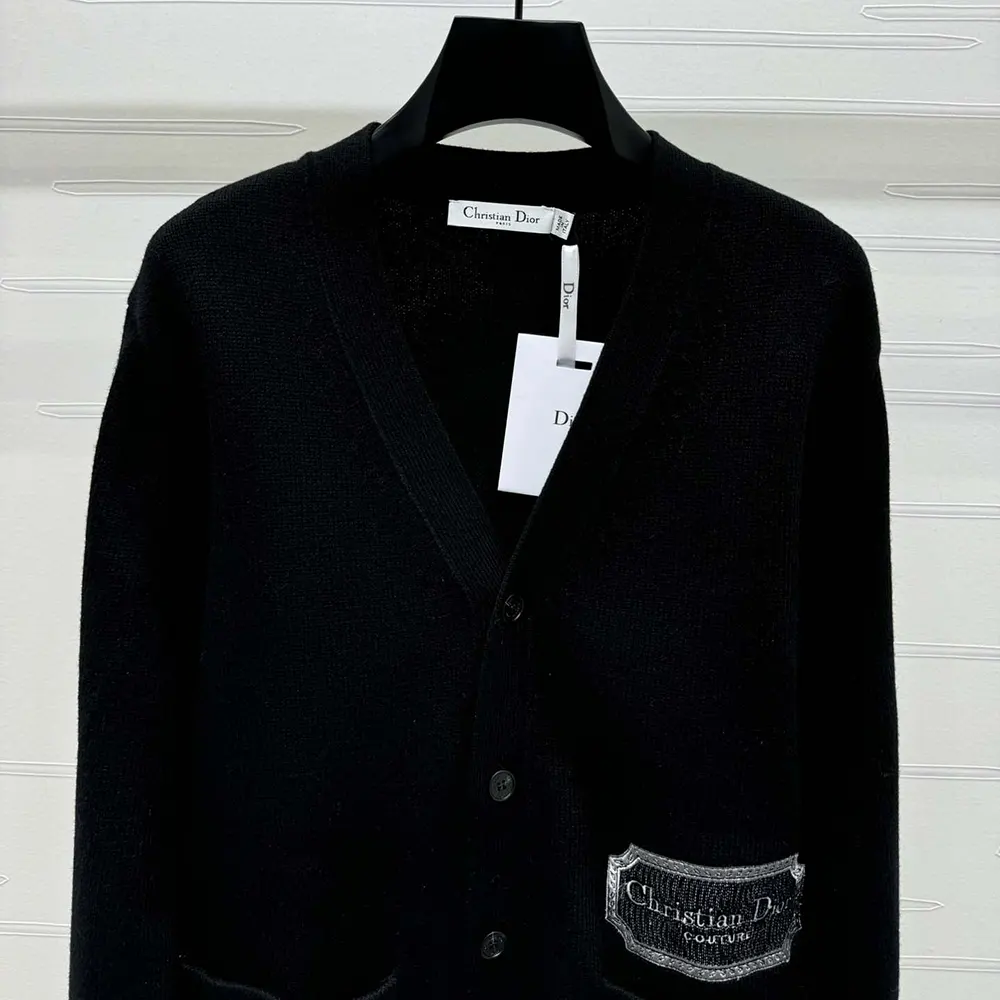 Dior Women Christian Dior Couture Cardigan Black Cashmere Jersey - image 6