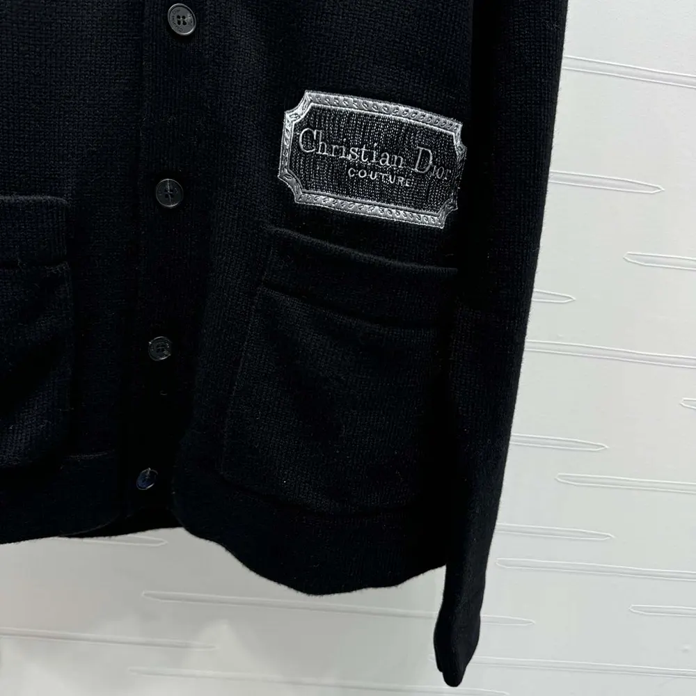 Dior Women Christian Dior Couture Cardigan Black Cashmere Jersey - image 8