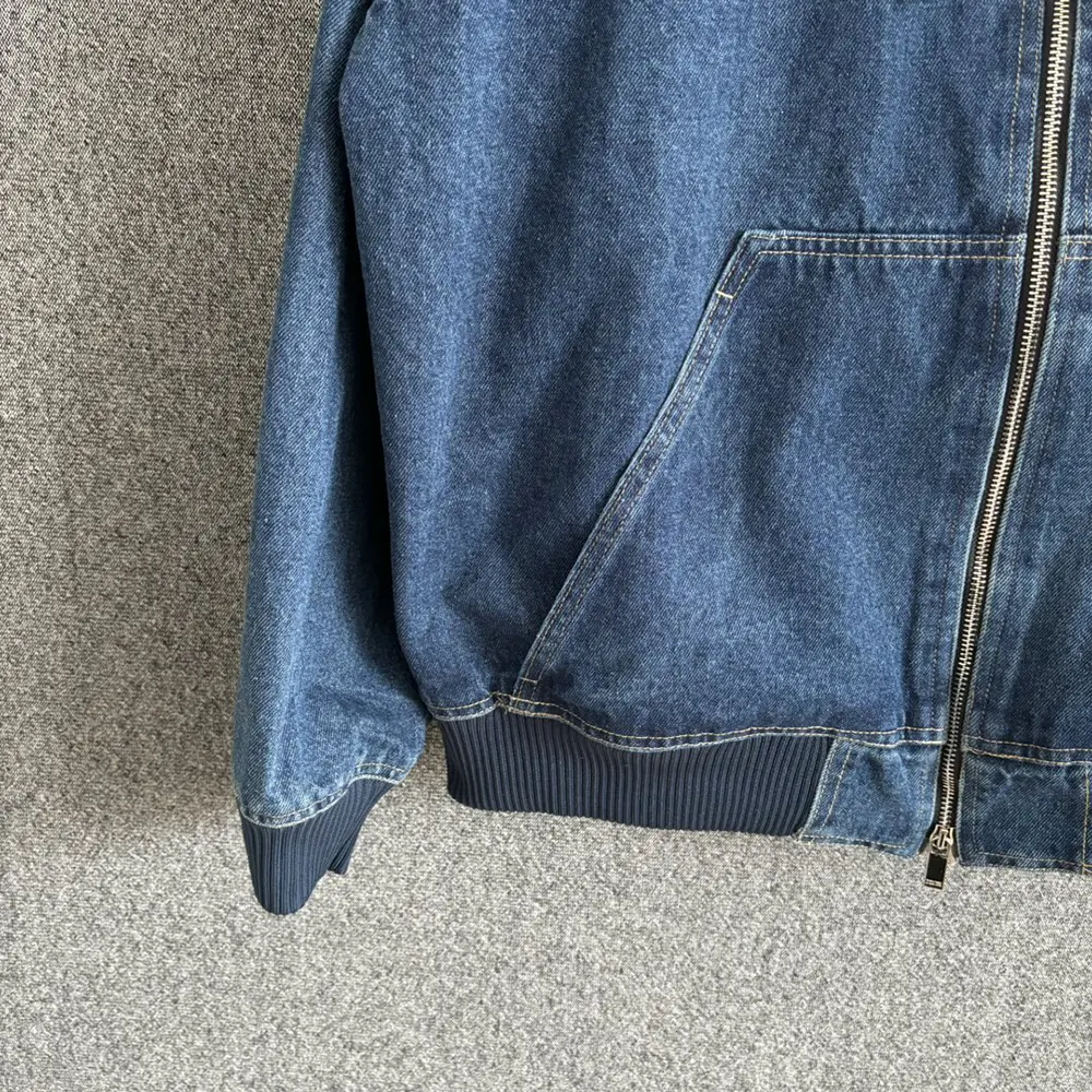 Dior Men Christian Dior Tag Hooded Jacket Blue Cotton Denim - image 8