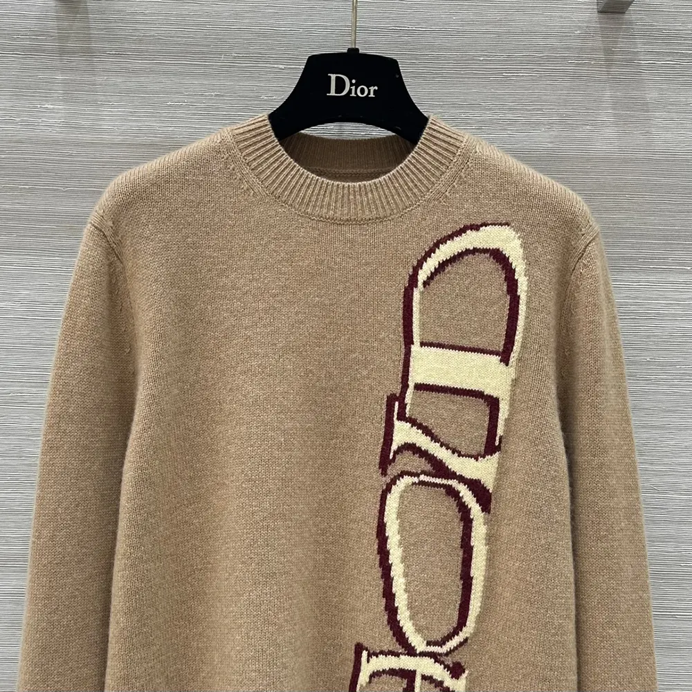 Dior Men DIOR AND LEWIS HAMILTON Sweater Brown Virgin Wool and Cashmere Intarsia - image 4