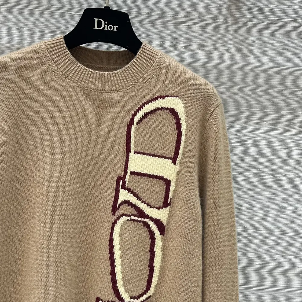 Dior Men DIOR AND LEWIS HAMILTON Sweater Brown Virgin Wool and Cashmere Intarsia - image 6