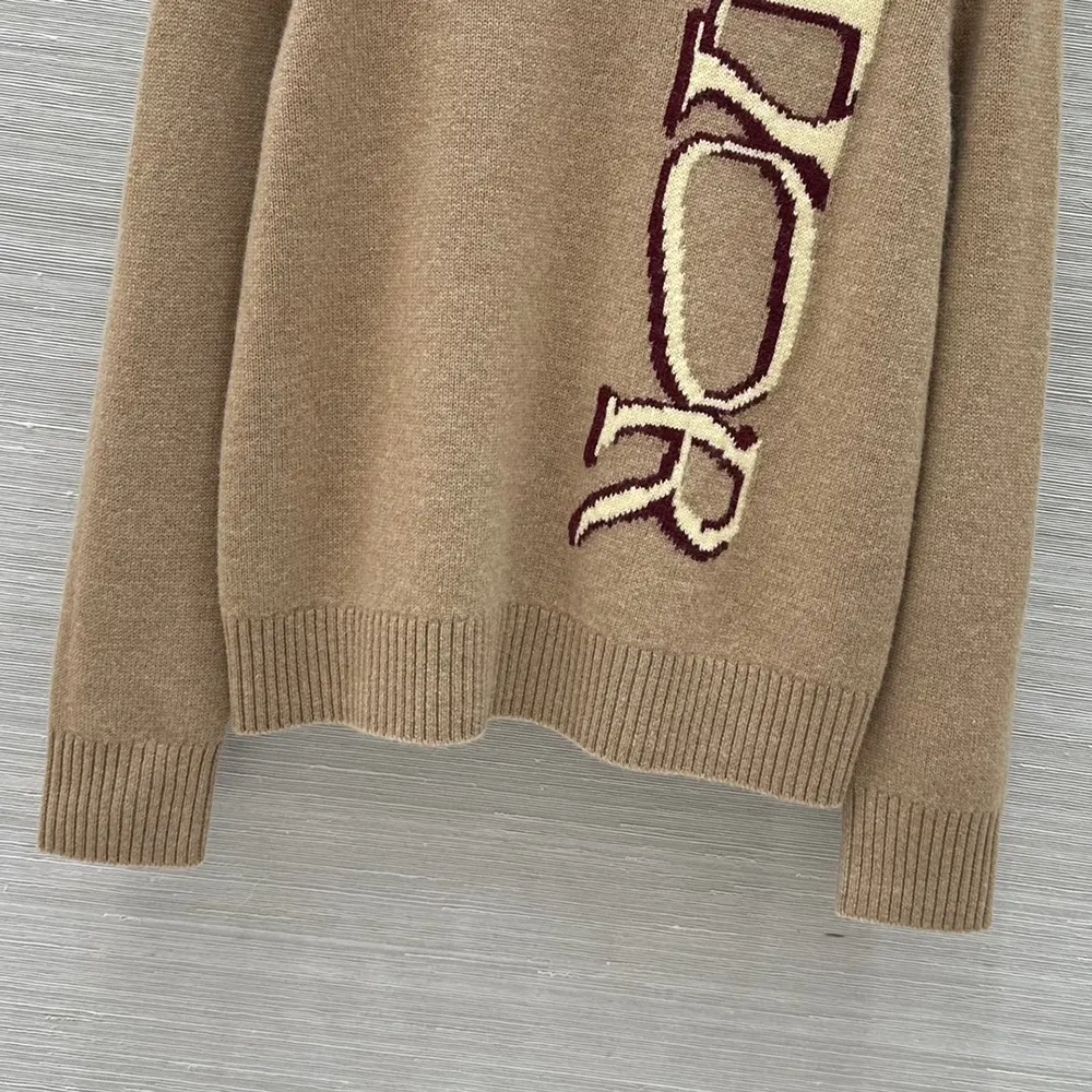 Dior Men DIOR AND LEWIS HAMILTON Sweater Brown Virgin Wool and Cashmere Intarsia - image 7