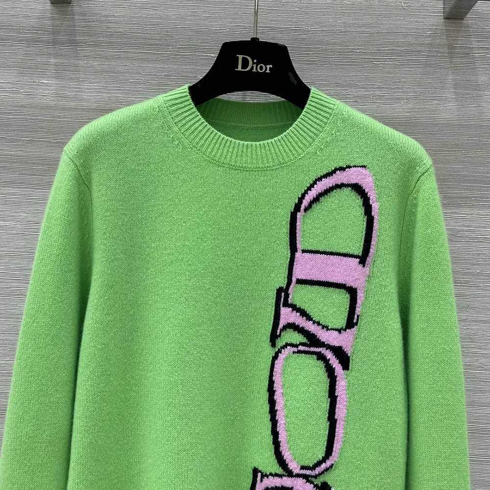 Dior Men DIOR AND LEWIS HAMILTON Sweater Green Virgin Wool and Cashmere Intarsia - image 4