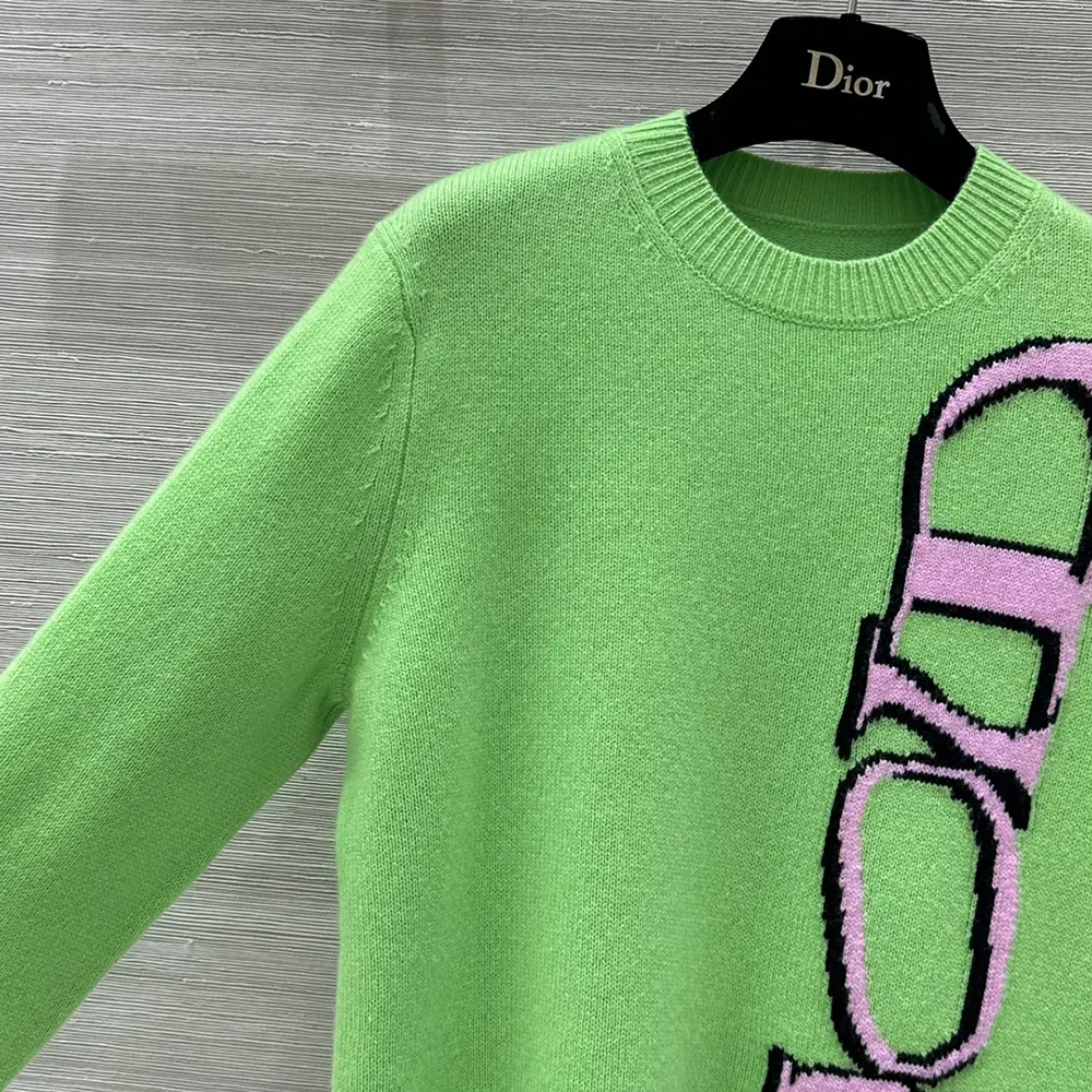 Dior Men DIOR AND LEWIS HAMILTON Sweater Green Virgin Wool and Cashmere Intarsia - image 5