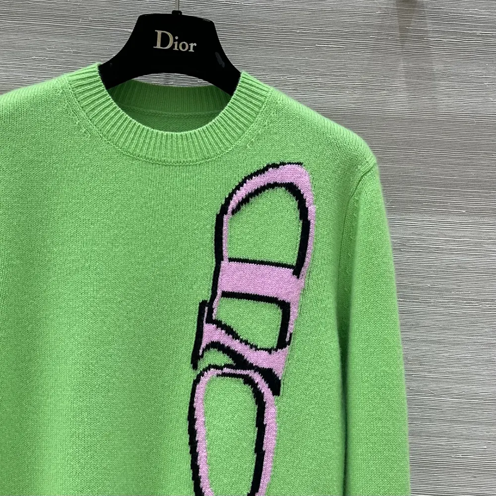 Dior Men DIOR AND LEWIS HAMILTON Sweater Green Virgin Wool and Cashmere Intarsia - image 6