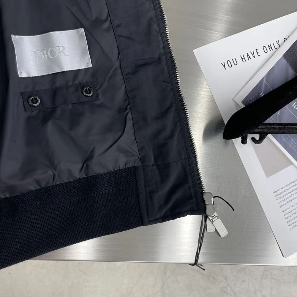 Dior Men DIOR AND STONE ISLAND Bomber Jacket Black Habotai Silk Blend - image 7
