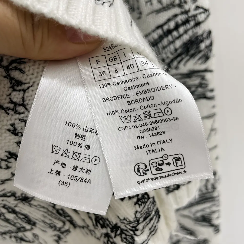 Dior Women Embroidered Sweater White and Black Cashmere Knit with Paris Allover Motif - image 10