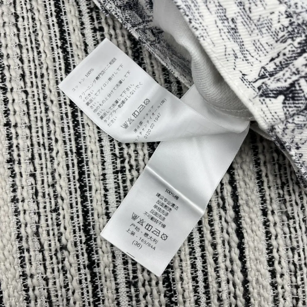 Dior Women Jacket White Cotton Denim with Blue Toile de Jouy Scotland Motif - image 10
