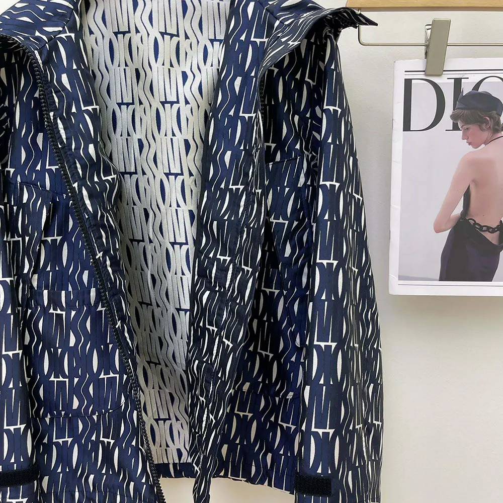 Dior Men Waterproof Hooded Jacket White Technical Taffeta Jacquard - image 6
