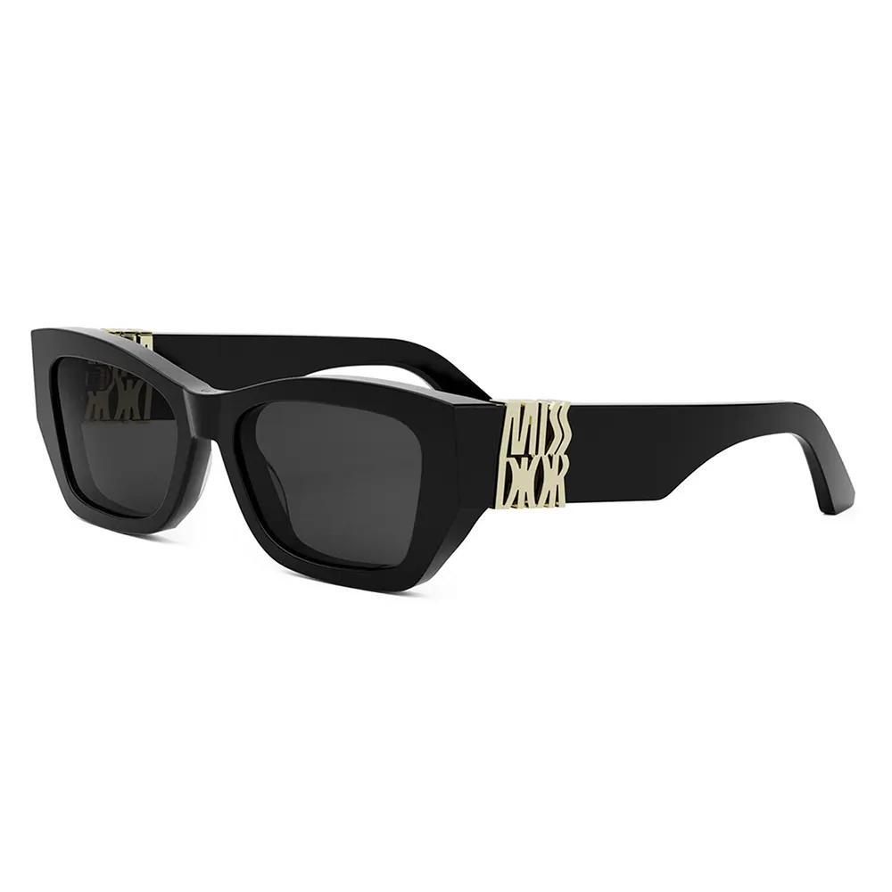 Front view of Dior Unisex MissDior S1I Sunglasses-Black 10A0 on white background