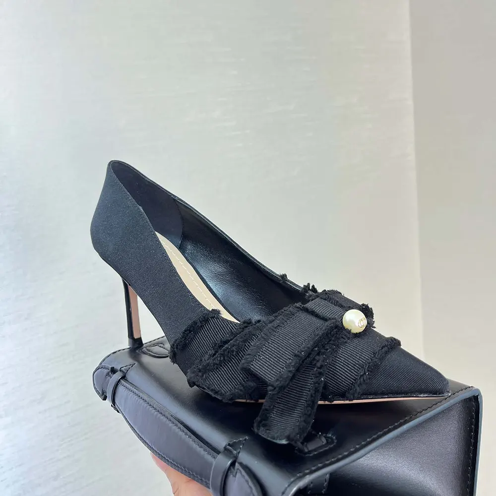 Dior Women Adiorable Pump Black Fringed Grosgrain - image 6