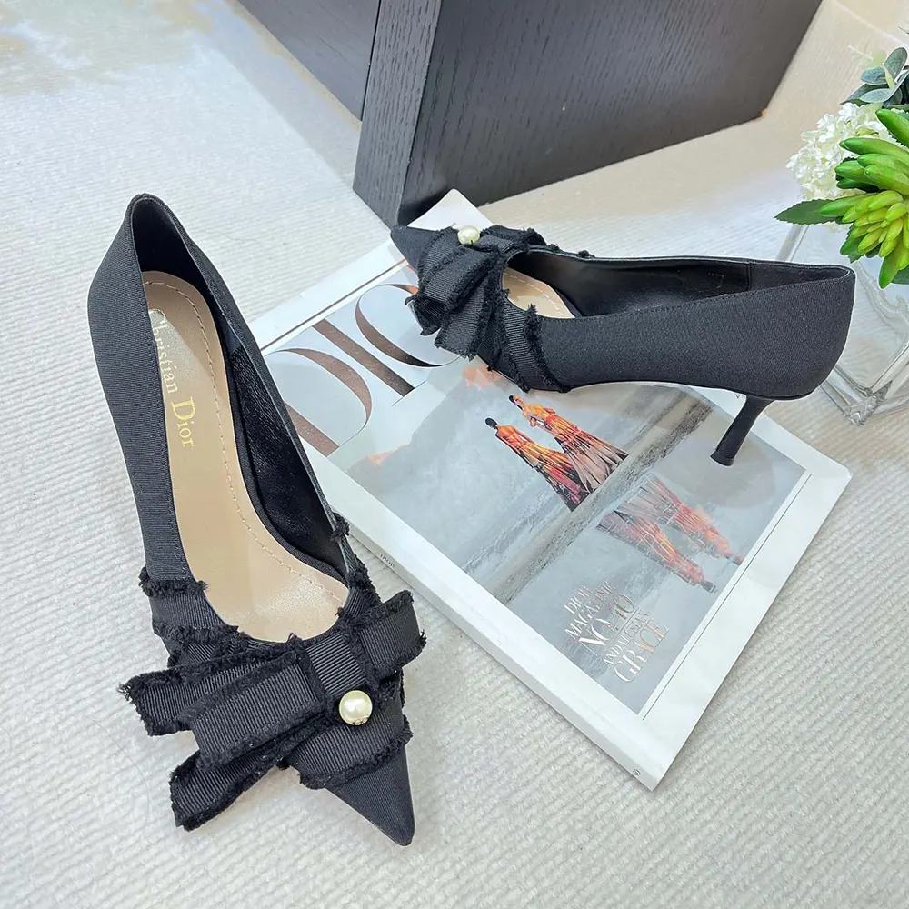 Dior Women Adiorable Pump Black Fringed Grosgrain - image 4