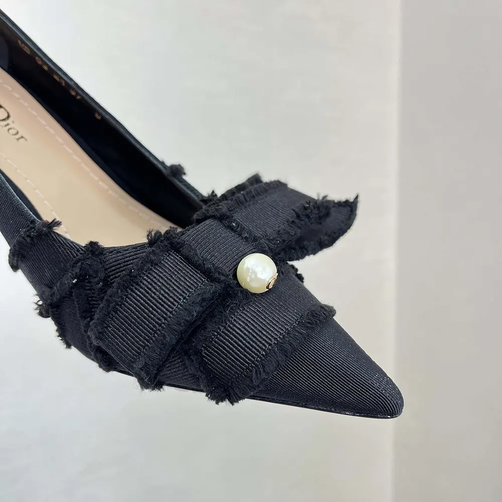 Dior Women Adiorable Pump Black Fringed Grosgrain - image 7