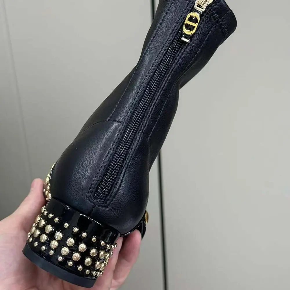 Dior Women Belle-D Heeled Ankle Boot Black Calfskin - image 8