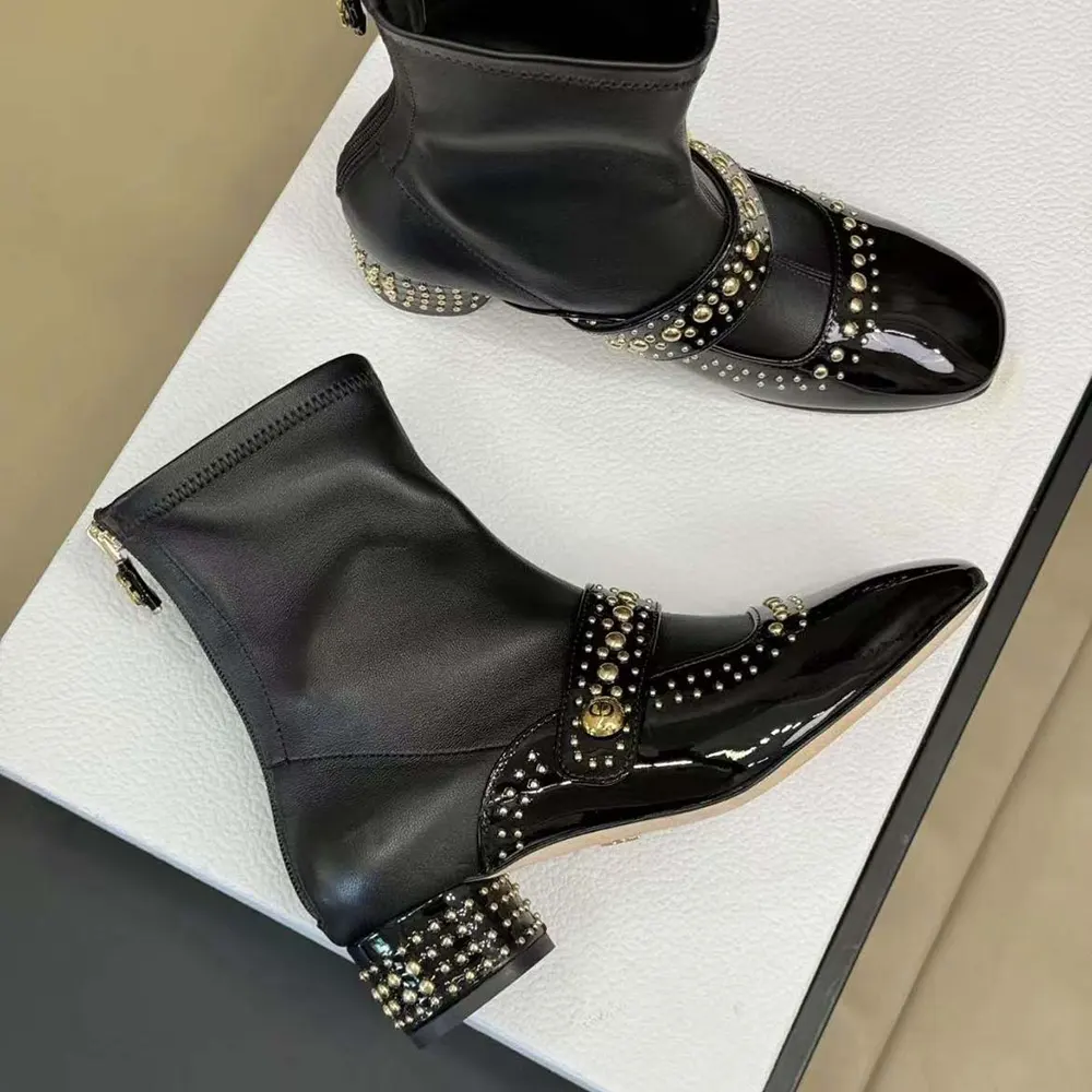 Dior Women Belle-D Heeled Ankle Boot Black Calfskin - image 4