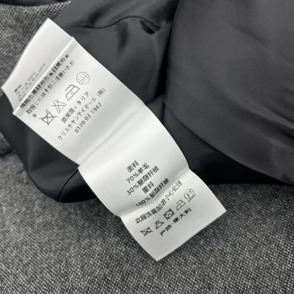 Dior Women Belted Jacket with Removable Scarf Gray Virgin Wool Tweed - image 10