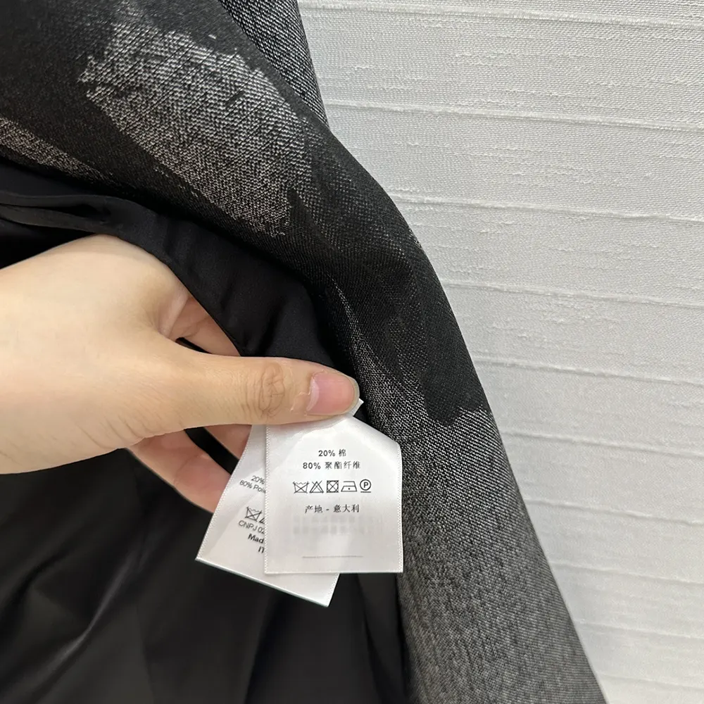 Dior Women Blazer Gray End-on-End Virgin Wool with Black Miss Dior Graffiti Motif - image 10