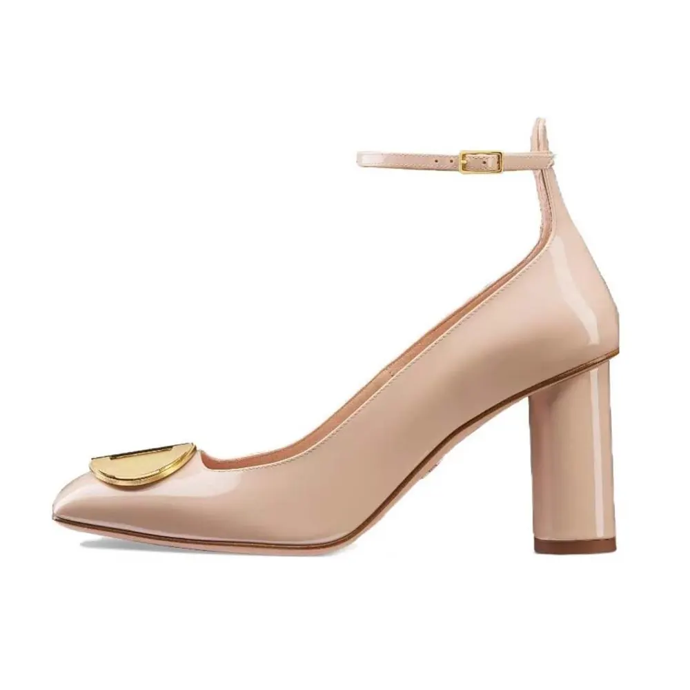 Side angle view of Dior Women CD Forever Dior Pump Nude Patent Calfskin