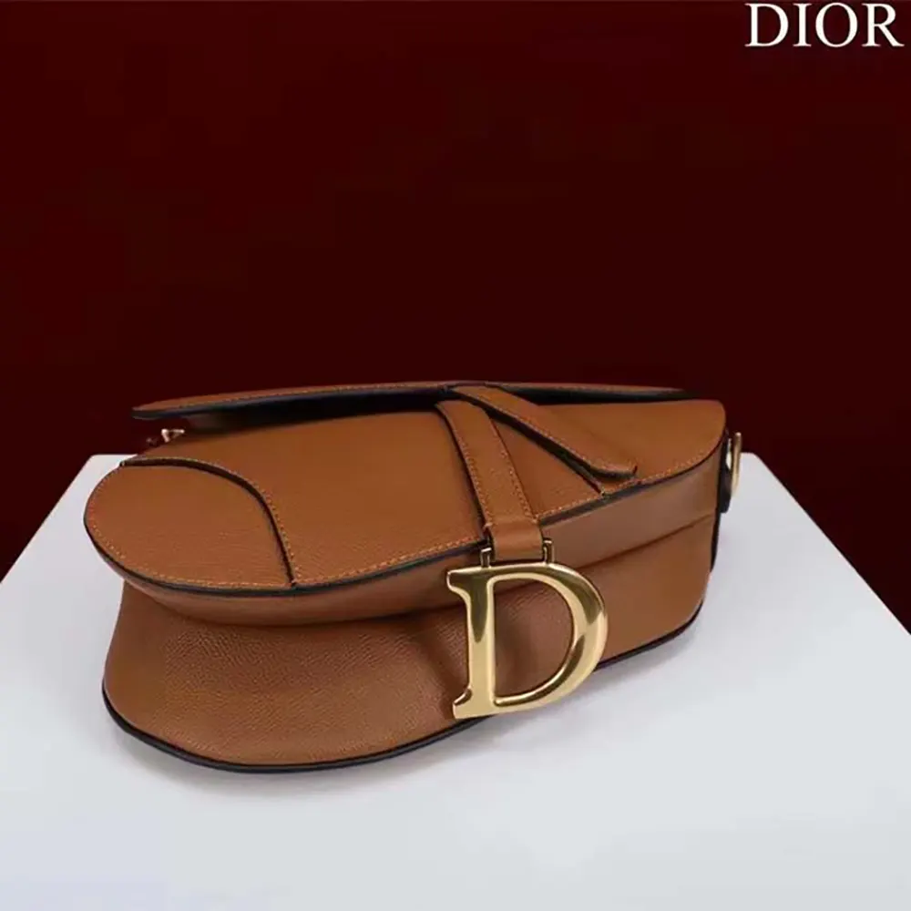 Dior Women CD Saddle Bag Strap Golden Saddle Grained Calfskin - image 5