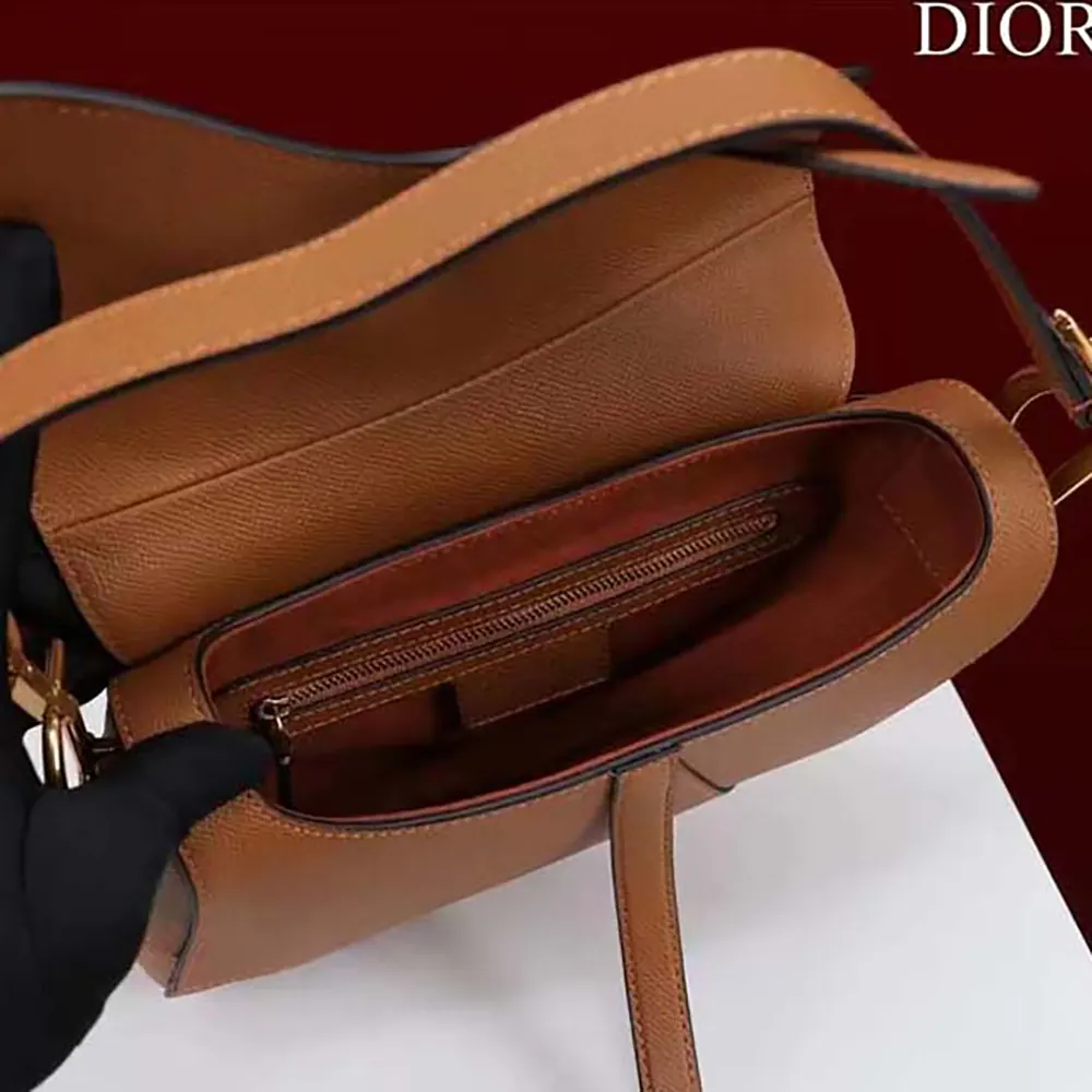 Dior Women CD Saddle Bag Strap Golden Saddle Grained Calfskin - image 6