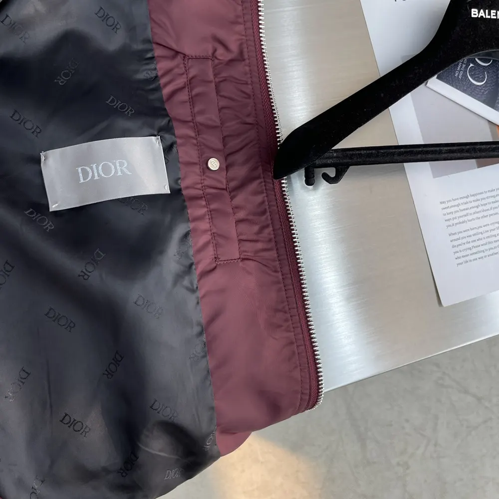 Dior Women Christian Dior Couture Bomber Jacket Burgundy Technical Fabric - image 10